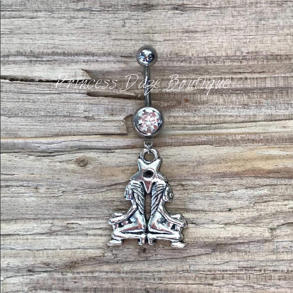 Gemini Zodiac Sign Belly Button Ring